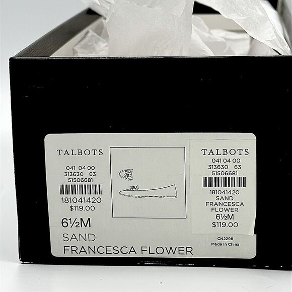 Talbots Shoes Francesca Flower Driving Flats NIB - Picture 5 of 6